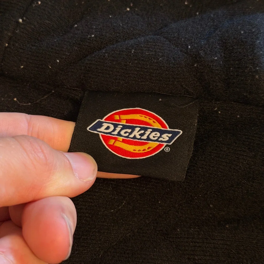 Dickies Mens Duck Canvas Hooded Work Jacket Black Quilted Lined Bomber Coat XL